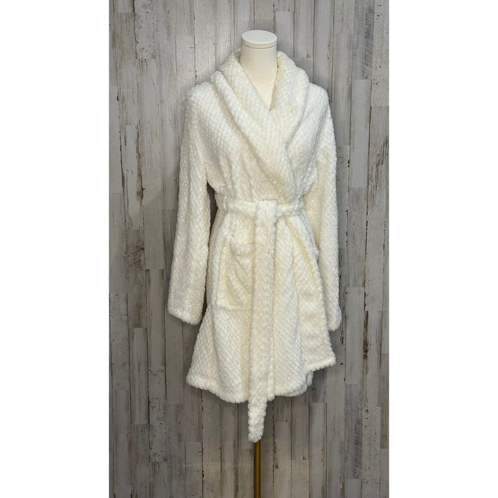Laura Ashley Women's Kimono Robe White Plush Size L/XL